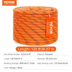 120 ft Dual-Weave Polyester Cord 3/8 1/2 inch 48-Strand