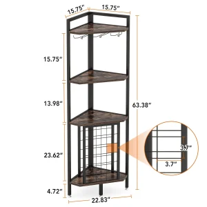 Bar Cabinet Wine Rack Corner 4 Tier