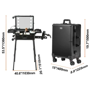 Professional Makeup Train Case Aluminum With Workbench